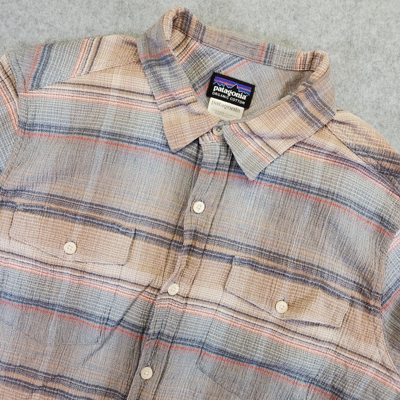 Patagonia Other - Patagonia A/C Steersman Shirt Mens S Plaid Crepe Crinkle‎ Long Sleeve Button Up